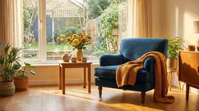 Sunlit sitting room with an armchair and blanket, How to Start a Home Health or Hospice Agency in Utah