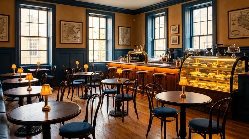 Warm cafe interior with bistro tables, Utah Food Handler Permit and Food Manager Certification